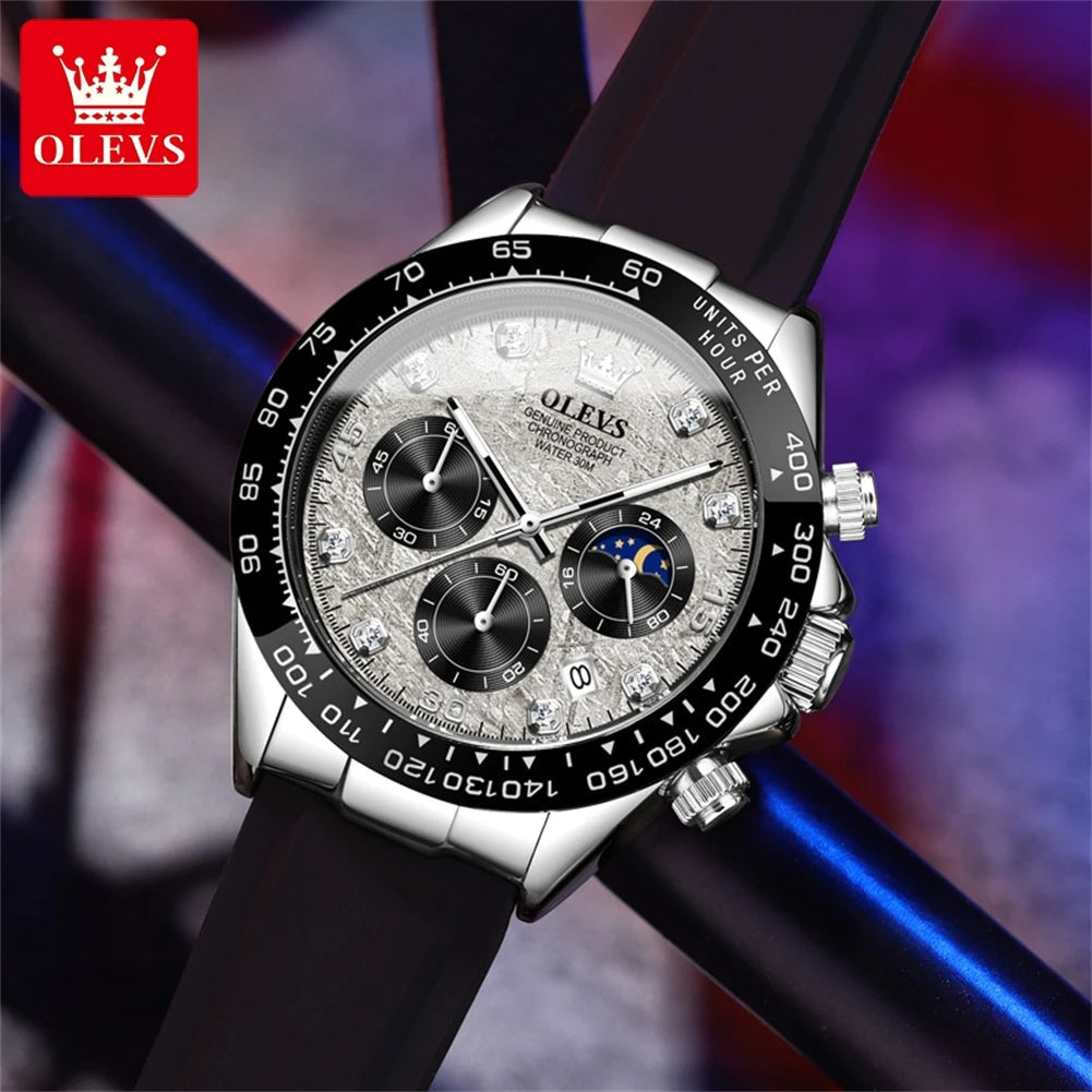 OLEVS Luxury Men Chronograph Wrist Watch Luminous Clock