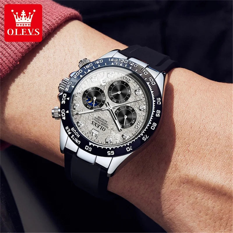 OLEVS Luxury Men Chronograph Wrist Watch Luminous Clock