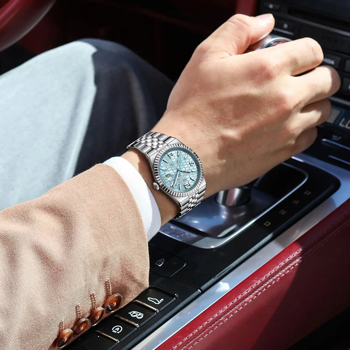 POEDAGAR  Men Clock Waterproof Luminous Date