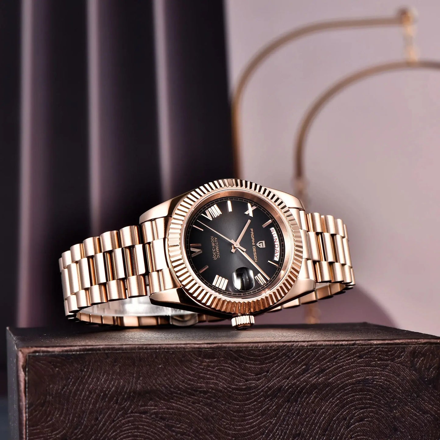 PAGANI DESIGN 2025 New Luxury Rose Gold DD40 Automatic Watch For Men NH36A Mechanical Wristwatch Men Stainless steel Waterproof