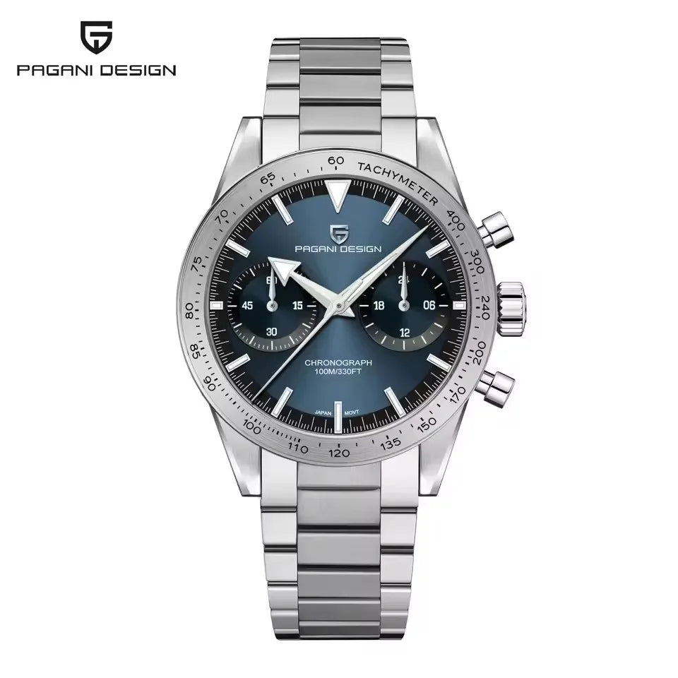 PAGANI DESIGN New 2025 Retro Luminous Moon Watch men Quartz speed Sport Chronograph AR Sapphire mirror VK64 Steel Men's Watches