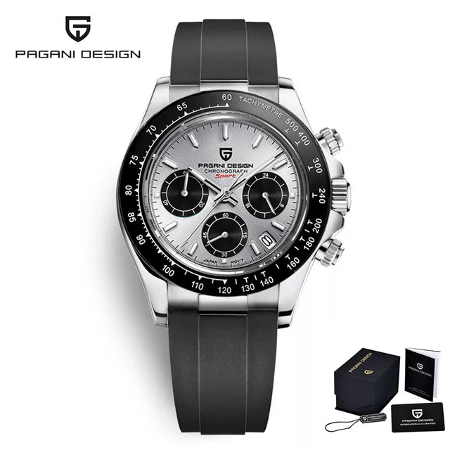 PAGANI DESIGN 40MM V2 Sky Blue Dial Classics Men Quartz Watches Sapphire Retro Chronograph Stainless Steel Waterproof Watch Men
