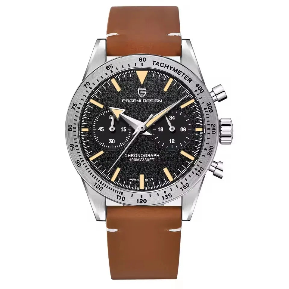 PAGANI DESIGN New 2025 Retro Luminous Moon Watch men Quartz speed Sport Chronograph AR Sapphire mirror VK64 Steel Men's Watches