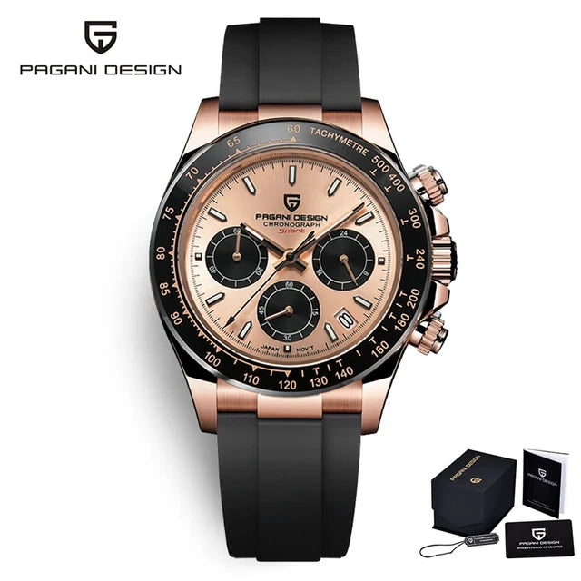PAGANI DESIGN 40MM V2 Sky Blue Dial Classics Men Quartz Watches Sapphire Retro Chronograph Stainless Steel Waterproof Watch Men