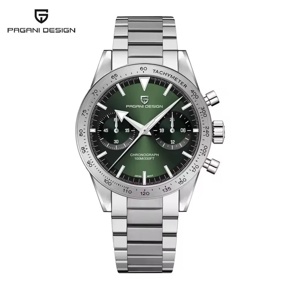 PAGANI DESIGN New 2025 Retro Luminous Moon Watch men Quartz speed Sport Chronograph AR Sapphire mirror VK64 Steel Men's Watches