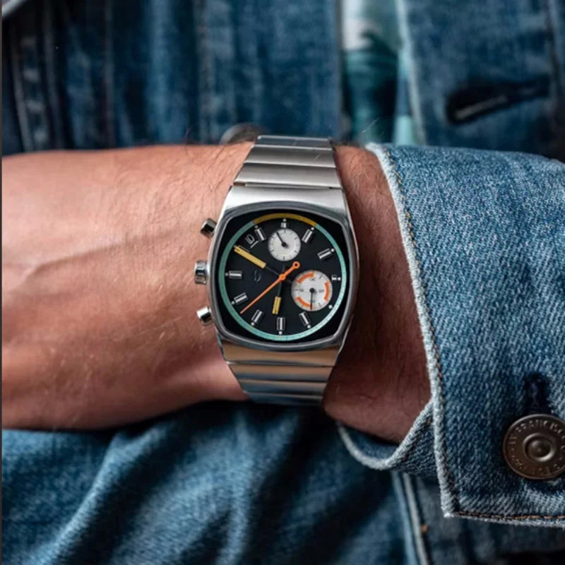 CILOA black square sports watch men's 2025 new brand authentic fashion stainless steel strap quartz watch light luxury gift