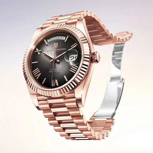 PAGANI DESIGN 2025 New Luxury Rose Gold DD40 Automatic Watch For Men NH36A Mechanical Wristwatch Men Stainless steel Waterproof