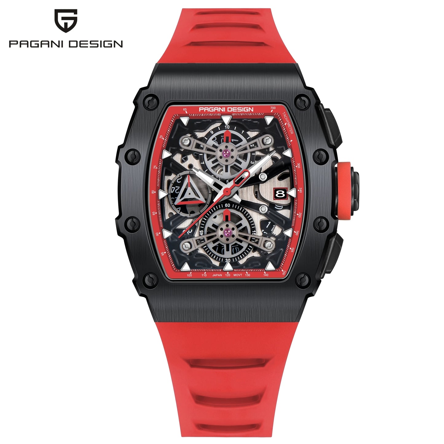 Pagani Design 2023 Nieuwe 40 Mm Vat Hollow Fashion Casual Heren Quartz Horloges Saffierglas Quartz Horloges Chronograaf Klok