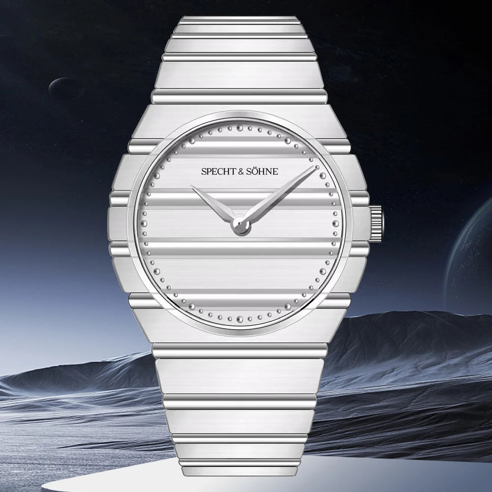 2025 Ultradunne 37 MM heren Quartz Horloge Mode Blauwe Kleur Rvs Horloge Saffierkristal 50 M Waterdicht