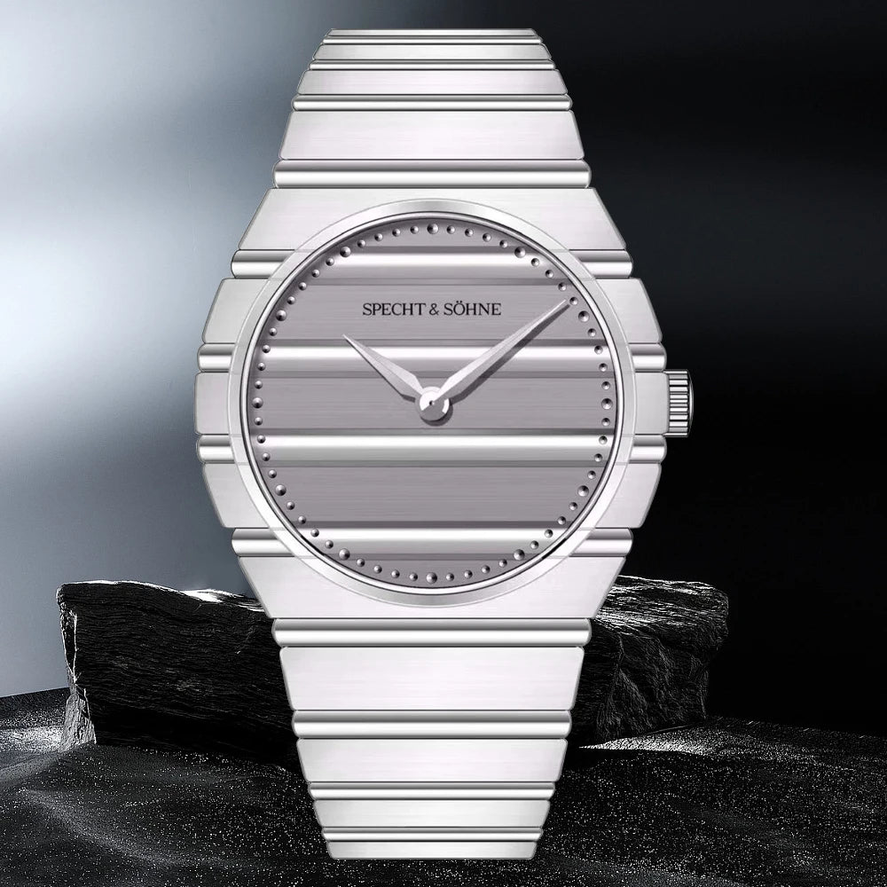 2025 Ultradunne 37 MM heren Quartz Horloge Mode Blauwe Kleur Rvs Horloge Saffierkristal 50 M Waterdicht