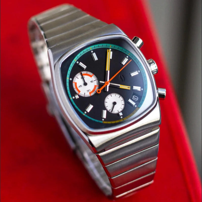 CILOA black square sports watch men's 2025 new brand authentic fashion stainless steel strap quartz watch light luxury gift